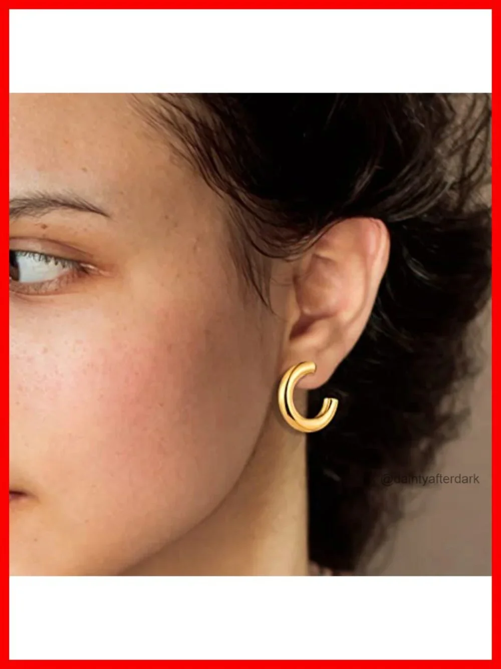 6 Pairs Gold Plated Hoop Earrings for Women, Lightweight Chunky Huggie Hoops